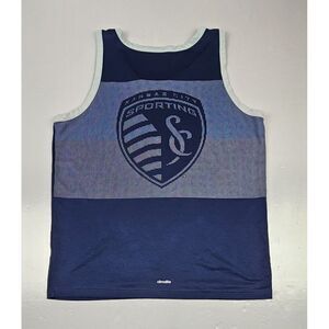 Adidas Sporting Kansas City Tank Top Mens XL. MLS Soccer Climalite Double Sided.